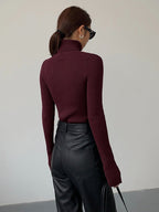 Lucy | Women’s Spring Stylish Ribbed Turtleneck Sweater