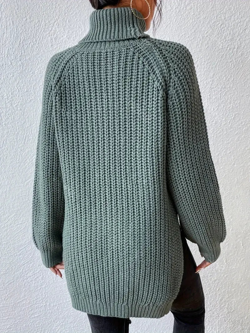 Sophia | Women’s Winter Turtleneck Ribbed Knit Sweater