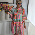 Lucy | Patterned Flowing Midi Dress